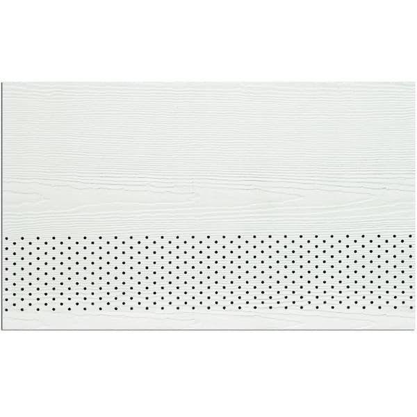 Hardie Soffit HZ10 16 in. x 144 in. Statement Collection Arctic White Cedarmill Vented Fiber Cement Soffit Panel