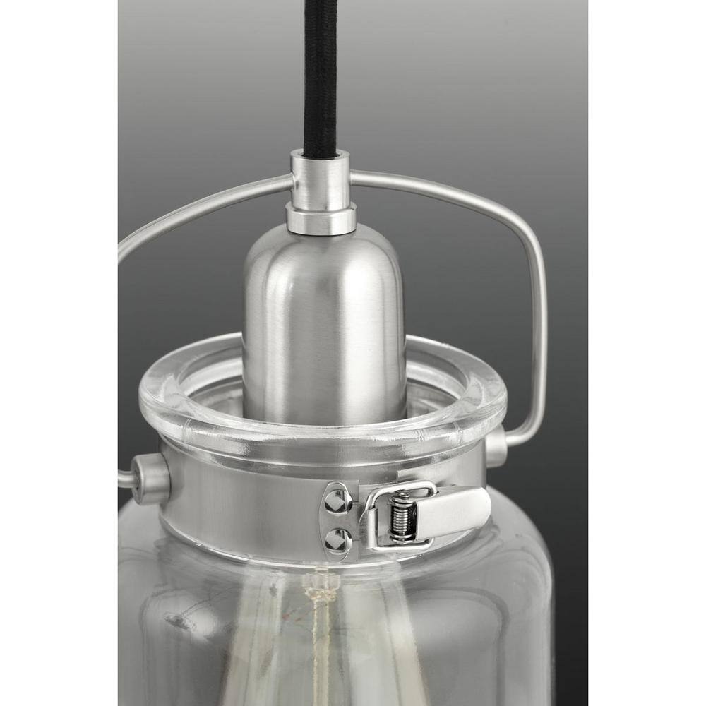 Brushed Nickel Five-Light Chandelier with Clear Glass Shades