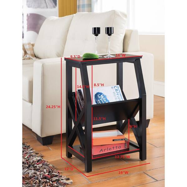 Reviews For Kings Brand Furniture Black Wood Rack End Table 4021rm The Home Depot Wood Rack End Table, Furniture Brand Reviews