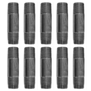 1/2 in. x 3 in. Black Industrial Steel Grey Plumbing Nipple (10-Pack)