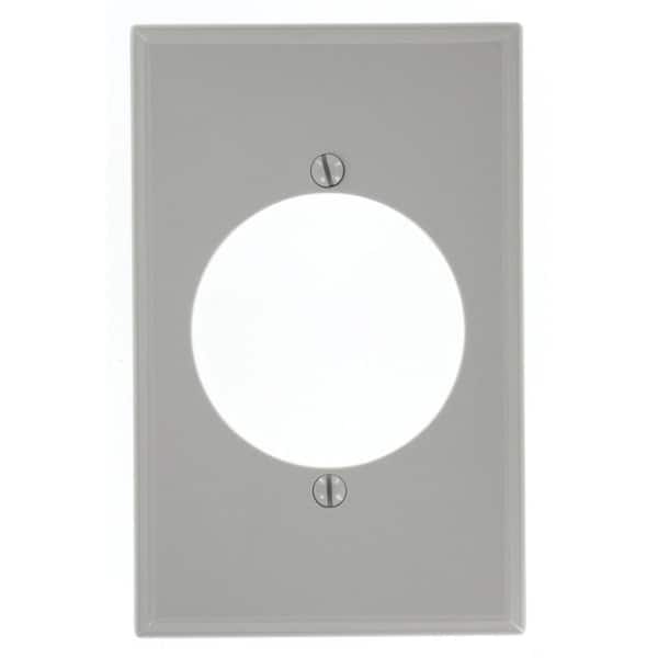 Leviton Gray 1-Gang Single Outlet Wall Plate (1-Pack)