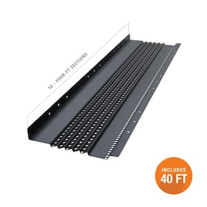 4 ft. L x 5 in. W Black All-Aluminum Gutter Guard (40 ft. Kit)