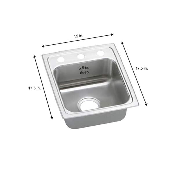 Lustertone 15 in. Drop-in Single Bowl 18-Gauge Stainless Steel Kitchen ADA Sink Only