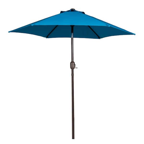 7.5 ft. Steel Market Tilt Patio Umbrella in Teal