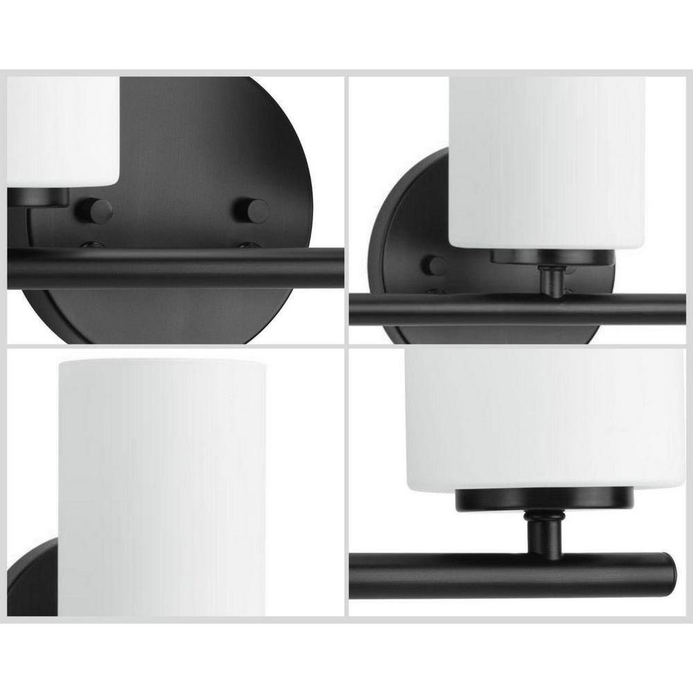 Sleek Textured Black Porcelain 4-Light Modern Bath Vanity Fixture
