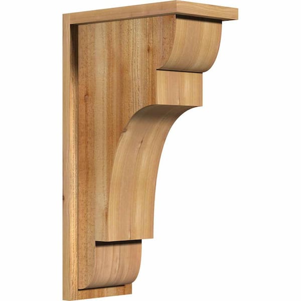 Ekena Millwork 8 in. x 14 in. x 26 in. New Brighton Rough Sawn Western Red Cedar Corbel with Backplate