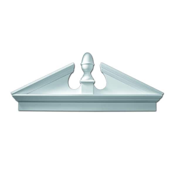 Fypon 67-1/2 in. x 25-1/8 in. x 3-1/8 in. Polyurethane Combination Acorn Pediment with Bottom Trim