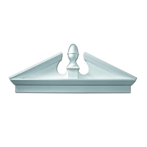 Fypon 58 in. x 19-5/8 in. x 3-1/8 in. Polyurethane Combination Acorn Pediment with Bottom Trim