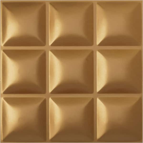 Ekena Millwork 19 5/8 in. x 19 5/8 in. Classic EnduraWall Decorative 3D Wall Panel, Gold (12-Pack for 32.04 Sq. Ft.)