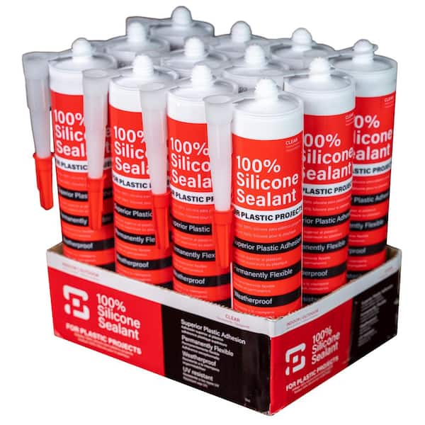 POLYMERSHAPES 100% Silicone 10 oz. Clear Caulk and Sealant for