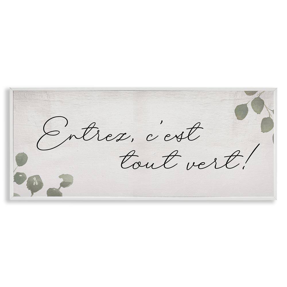 Come In It's Green Phrase by Daphne Polselli White Framed Nature Giclee Art Print 10 in. x 24 in.