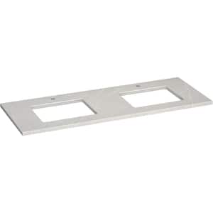 Silestone 61 in. W x 22.4375 in. D Quartz Double Rectangle Cutouts with Vanity Top in Eternal Serena