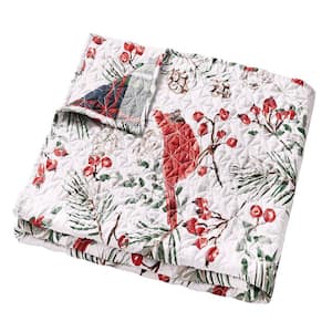 Cardinal Plaid Red Holiday 50 in. x 60 in. Microfiber Throw Blanket