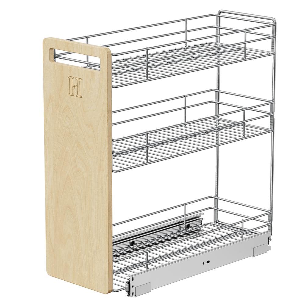 Extension 3-Tier Metal Pull Out Kitchen Cabinet Organizer Freely