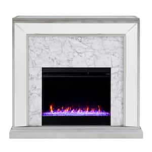 Legamma Color-Changing 44 in. Electric Fireplace in Antique Silver