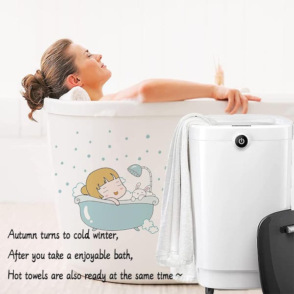 Luxury Large Towel Hot Warmer Bucket with Auto Shut Off-Fits Up to Two Oversized Towels in Gray