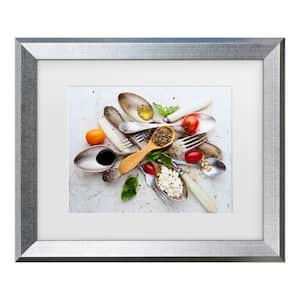 Aleksandrova Karina Spoons And Salad Matted Framed Photography Wall Art 14.5 in. x 17.5 in.