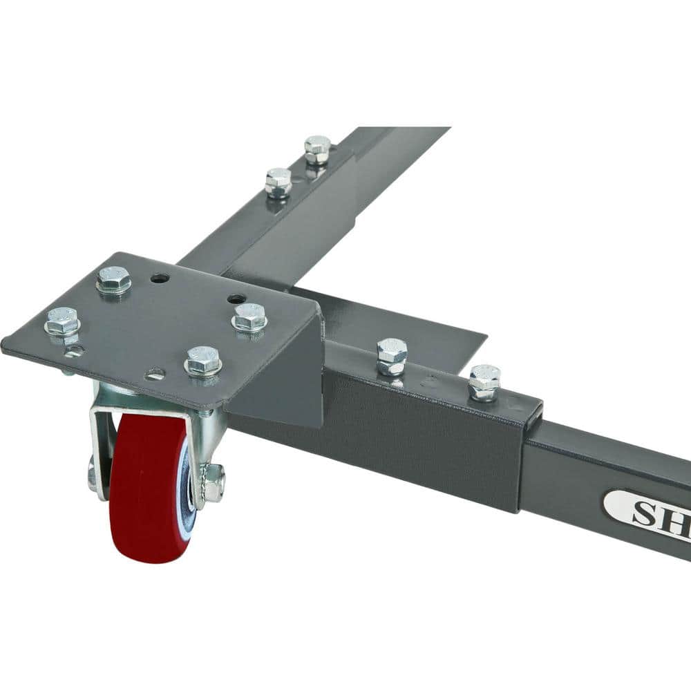Heavy-Duty Adjustable Black Steel Mobile Base with Casters