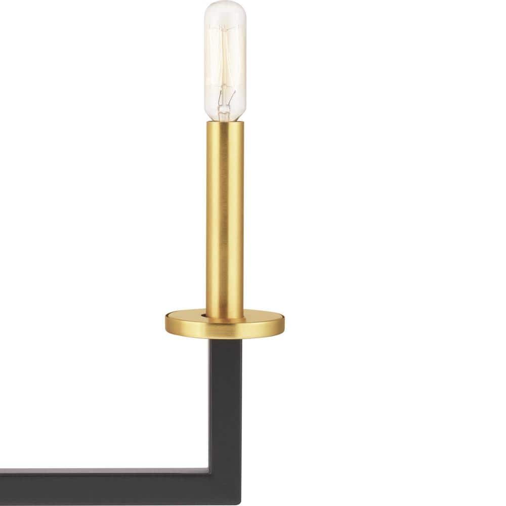 Black and Gold 5-Light Geometric Chandelier