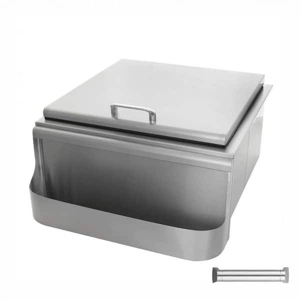 Signature 260 Series 25 Wx12 Hx30 in. D Outdoor Kitchen Island Stainless Steel Slide-In Ice Bin Cooler Ice Storage Unit