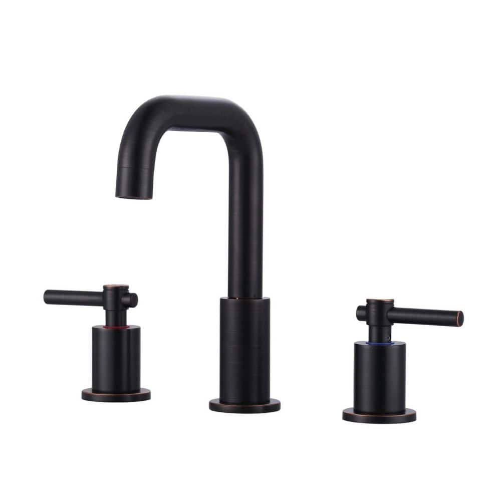 8 in. Widespread Double Handle Bathroom Faucet with Swivel Spout, 2-Aerators, Drain, Supply Lines in Oil Rubbed Bronze price history on PriceWatchPro