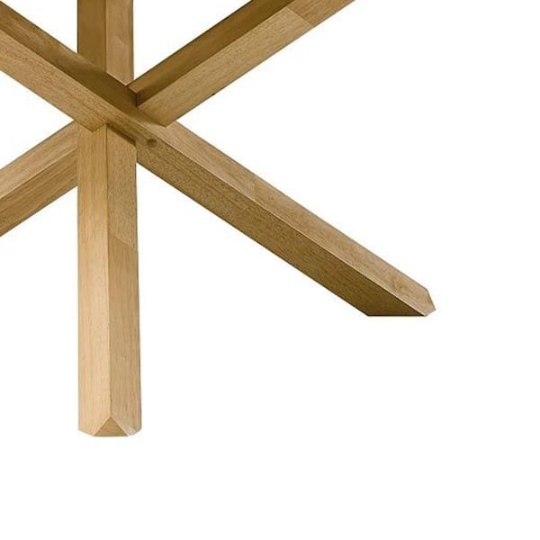 Acme Furniture Dazy Brown Wood Round Cross Legs Dining Table