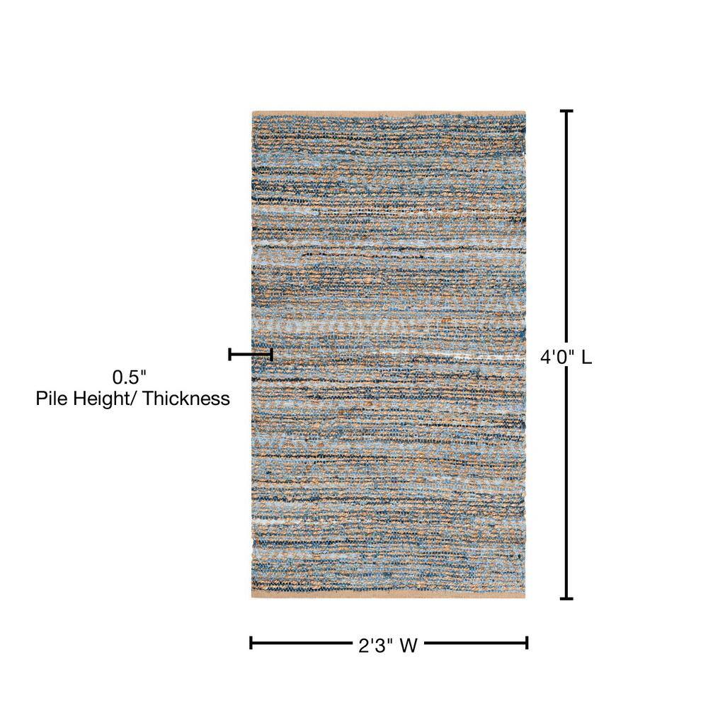 Cape Cod Blue and Natural Handmade Jute Area Rug