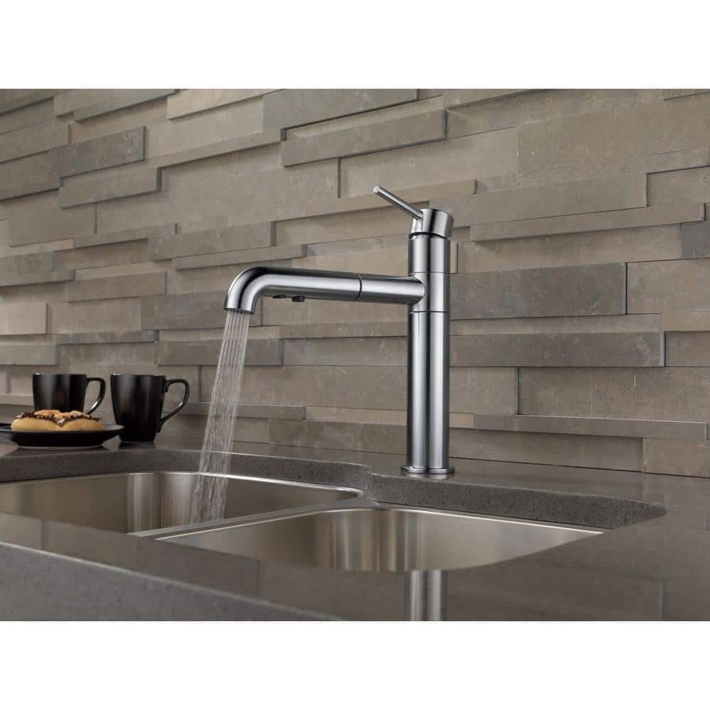 Sleek 12.5" Stainless Steel Pull-Out Spray Kitchen Faucet