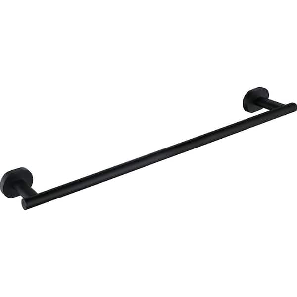 Bath 24 in. Wall Mounted Towel Bar Bathroom Towel Holder in Stainless Steel Matte Black