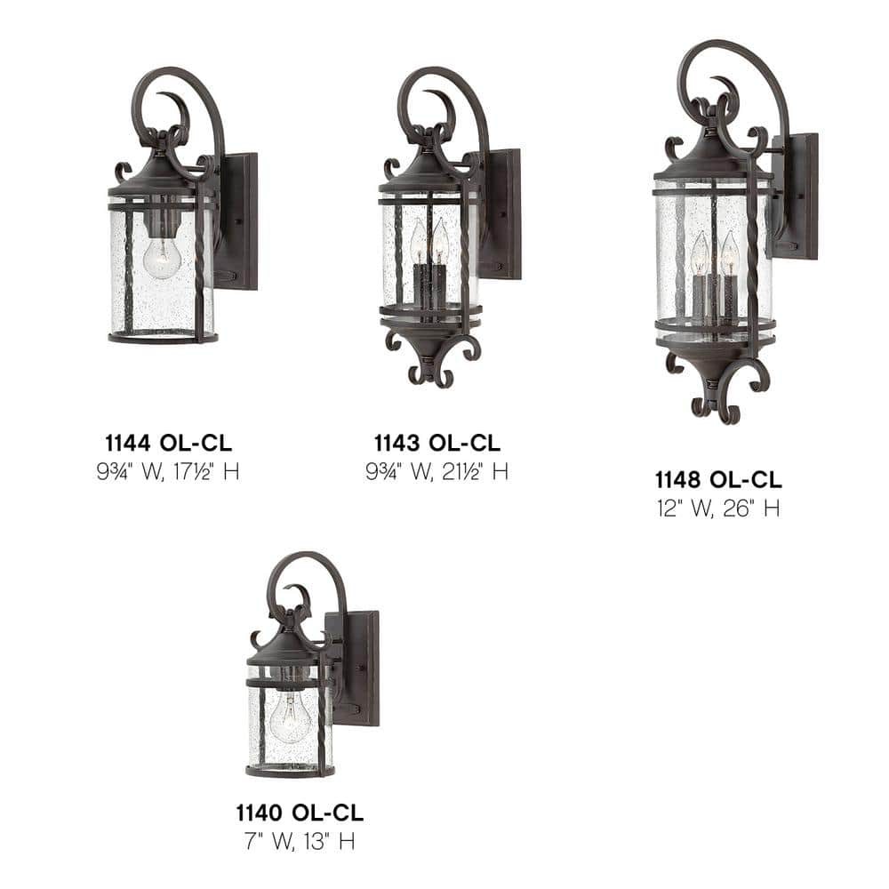 Casa 2-Light Olde Black Outdoor Wall Sconce with Seedy Glass