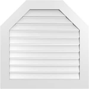 34 in. x 34 in. Octagonal Top Surface Mount PVC Gable Vent: Functional with Standard Frame