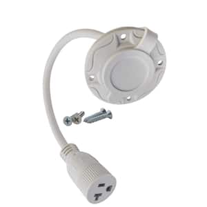 1.5 ft. 12/3 15 Amp 125-Volt NEMA 5-15P Flanged Power Input Inlet Extension Cord with Cover
