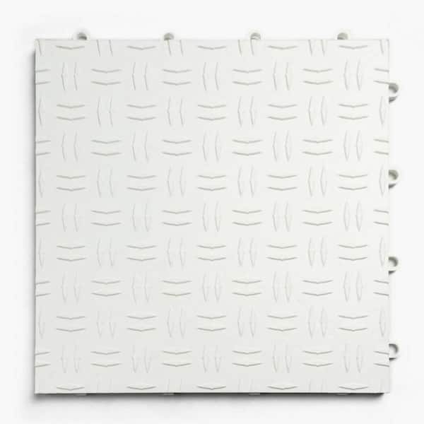 MotorDeck Diamond White 12" x 12" x .5" Modular Garage Flooring Tile 24 pack (covers 24 sq.ft.)