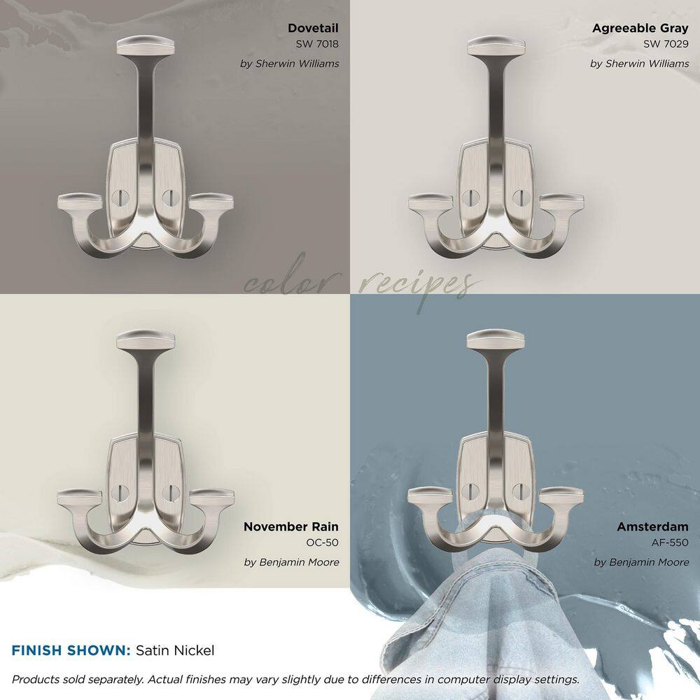 Satin Nickel Triple Prong Decorative Wall Hook