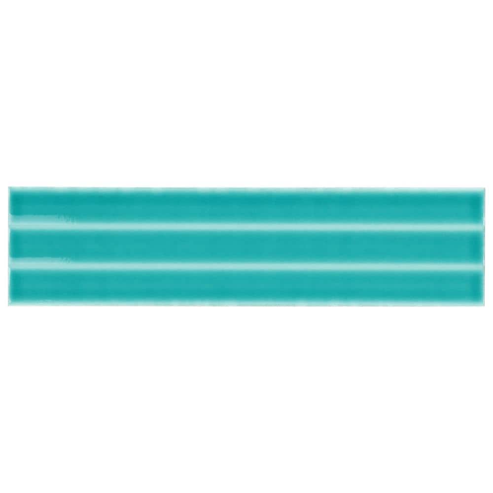 Teal Green Glazed Ceramic Subway Wall Tile 4.43'' x 17.62''
