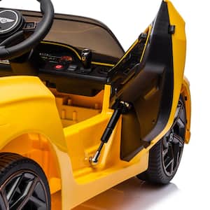 12-Volt Electric Kids Car Licensed Bentley Kids Ride On Car With Remote Control in Yellow