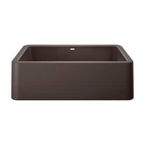 IKON Farmhouse Apron-Front Granite Composite 33 in. Single Bowl Kitchen Sink in Cafe Brown