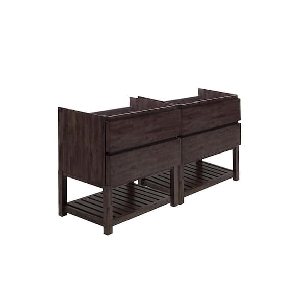 Fresca Formosa 70 in. Freestanding Open Bottom Double Bath Vanity Cabinet without Top in Acacia