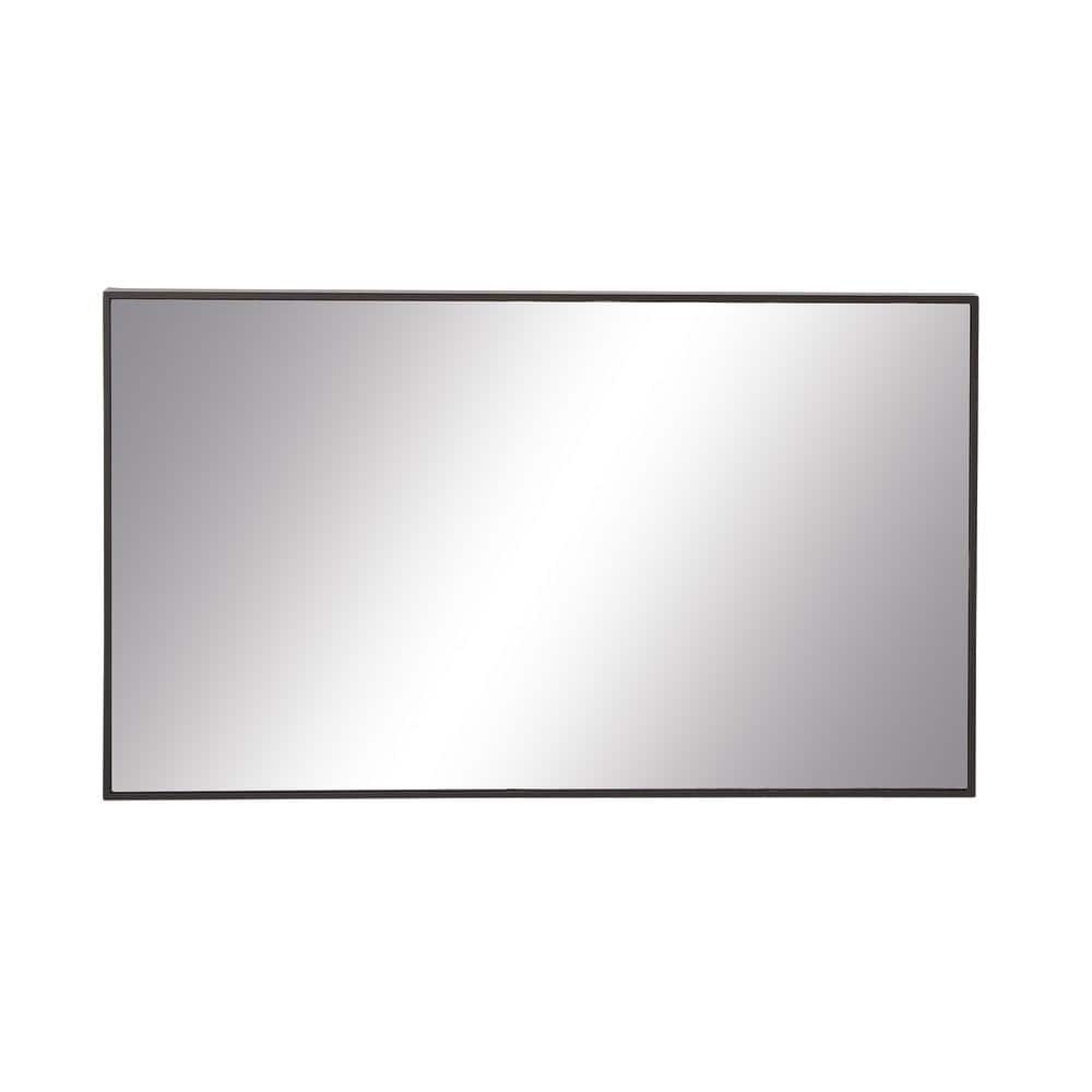 Sleek Black Wood Rectangular Wall Mirror 24" x 40"