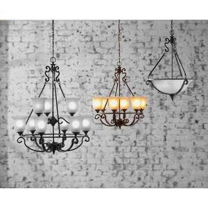 Fairview 6-Light Heritage Bronze Chandelier with Glass Shades