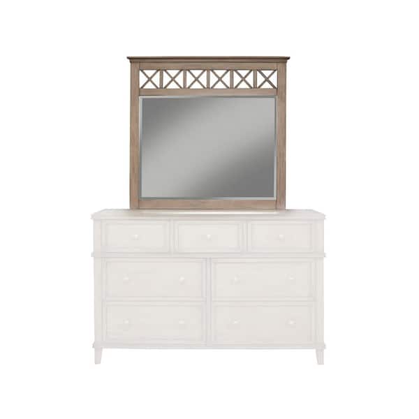 Alpine Furniture Potter 41 in. W x 44 in. H Wood French Truffle Frame Vanity Mirror