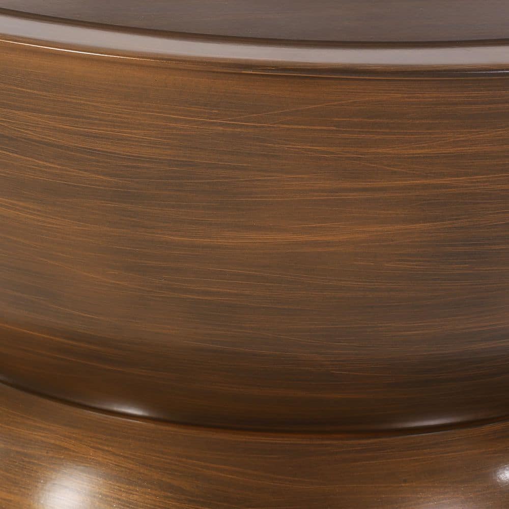 Manville Round Brushed Antique Bronze Metal Coffee Table