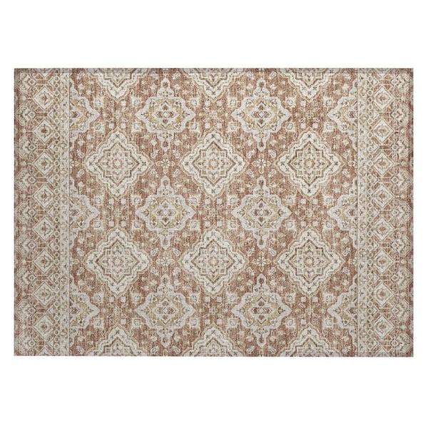 Chantille Machine Washable Indoor/Outdoor Abstract ACN3104 Rust 2 ft. x 3 ft. Accent Rug