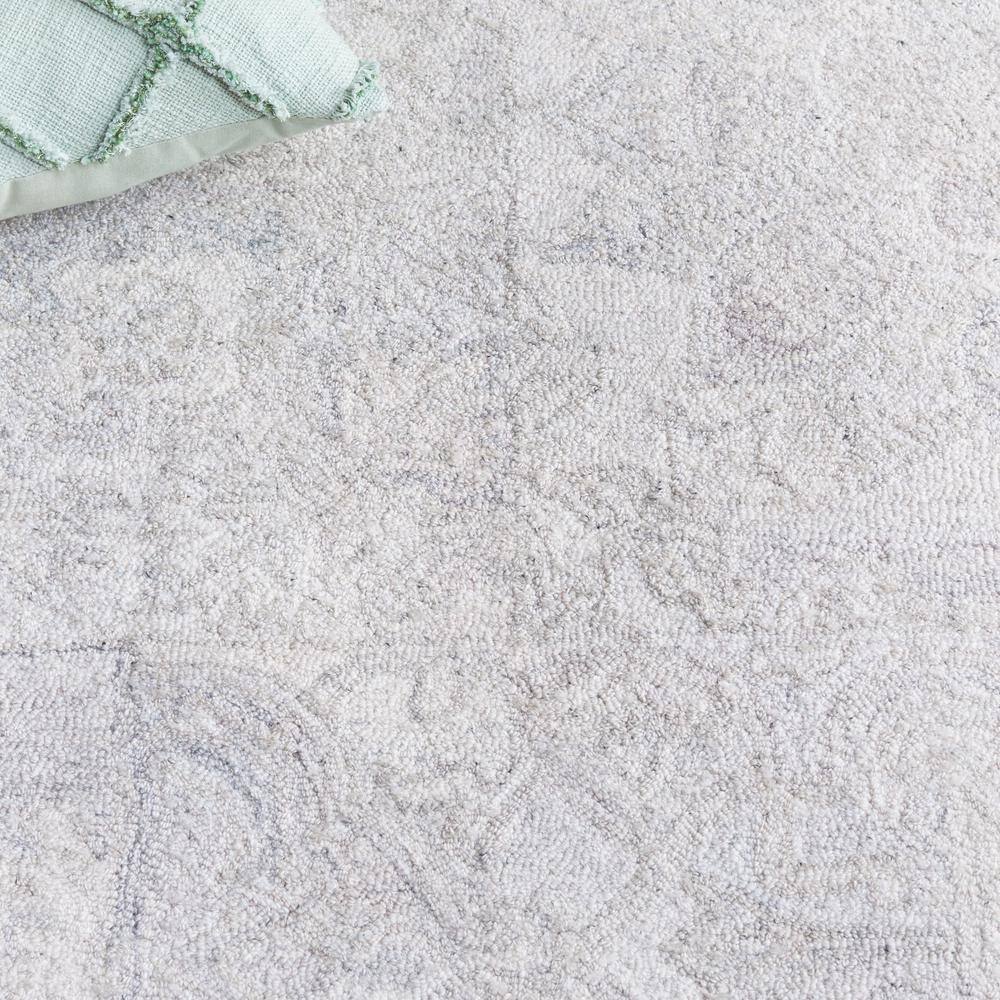 Gray and Ivory Wool Blend Handmade Tufted 8' x 10' Area Rug