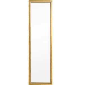 14 in. W x 50 in. H Rectangular Metal Framed Wall Bathroom Vanity Mirror in Gold
