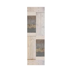 S Series 24 in. x 84 in. Multi-Textured Finished DIY Solid Wood Sliding Barn Door Slab - Hardware Kit Not Included