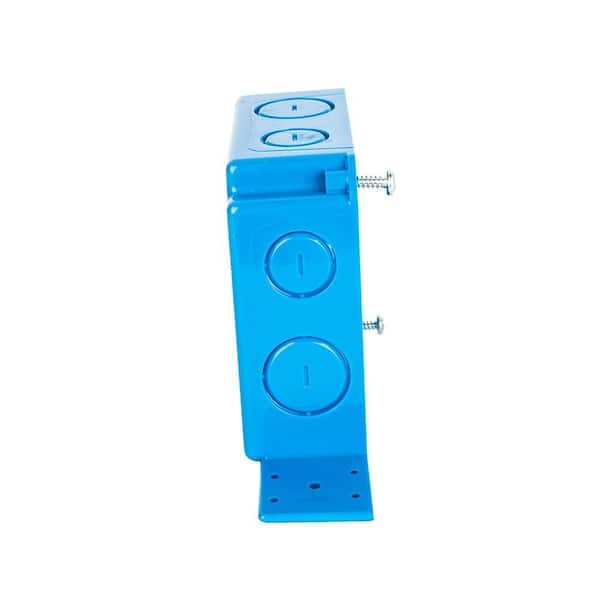 Double outlet with blue integrated switch