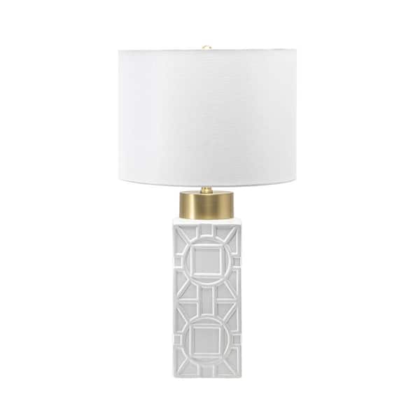 nuLOOM Ainsworth 29 in. Ivory Ceramic Contemporary Table Lamp with Shade