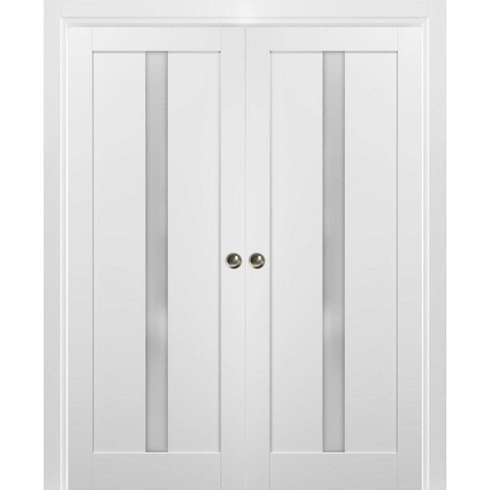 Assemble Required 72 in. x 80 in. 2-Panel White Finished MDF Sliding Door with Hardware price history on PriceWatchPro