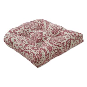 Paisley 19 in. x 19 in. Outdoor Dining Chair Cushion Red/Tan Fairhaven